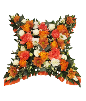 Orange and White Cushion 