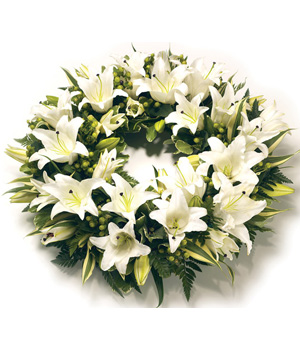 White Lily Wreath